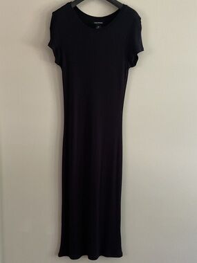 Club Monaco Black Short Sleeve Maxi Dress